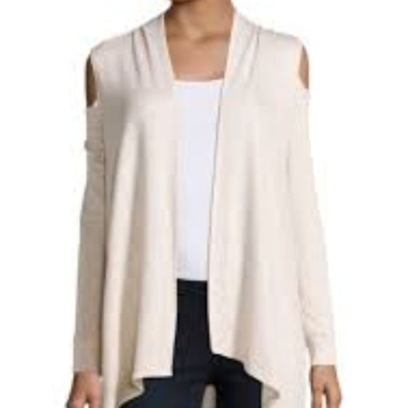 Saks Fifth Avenue Tops - SAKS FIFTH AVENUE Silk Panel Sleeveless Cardigan